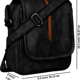 hvh world Men & Women Black Messenger Bag image 2