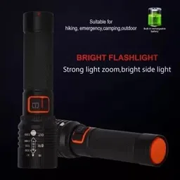 dhriyag Focus Zoom Torch, 5-Light Modes with Red & Blue Blinker, Rainproof, Rechargeable Torch image 4