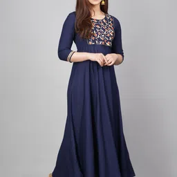 daneen Women Embroidered Viscose Rayon Anarkali Kurta image 3