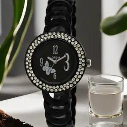 LOREM Women Black Analogue Watch image 1