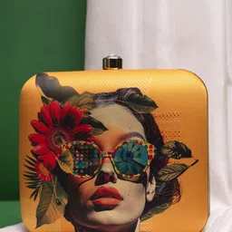 ARTKLIM Colorful Sunglasses Portrait Printed Box Clutch-picture-44