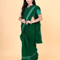 baesd Shrithi Fashion Fab Sequinned Pure Georgette Ready to Wear Saree image 1