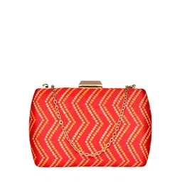 ARTKLIM Women Printed Fabric Shoulder Strap Box Clutch image 2
