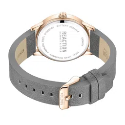 REACTION KENNETH COLE Men Grey Dial & Grey Leather Straps Analogue Watch KRWGA9007403 image 3