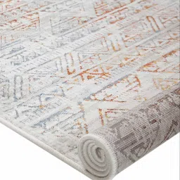 sapana carpet-mats Grey & Brown Abstract Polyester 4 x 6 Feet Machine Made Carpet image 5