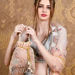 ODETTE Embellished Embroidered Potli Clutch-picture-36