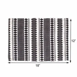stitchnest Aztec Black Woven (12 X 18) Stripped Printed (Set of 6) Placemats image 3