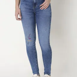 SPYKAR Women Skinny Fit High-Rise Low Distress Light Fade Stretchable Jeans-picture-18