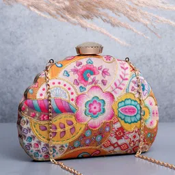 ARTKLIM Floral Zari Embroidered Embellished Box Clutch-picture-34