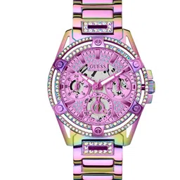GUESS Women Embellished Dial & Stainless Steel Straps Analogue Watch GW0464L4 image 2