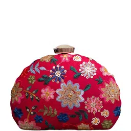 ARTKLIM Floral Embroidered Box Clutch image 4