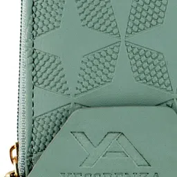YESSBENZA Women Sea Green Textured Zip Around Wallet image 4