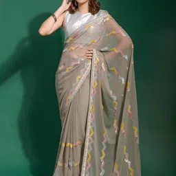 Anouk Embellished Sequinned Pure Georgette Saree-picture-30