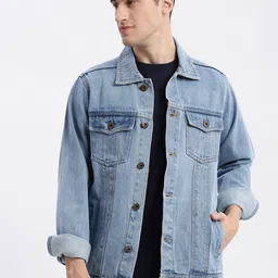 SHOWOFF Spread Collar Rapid-Dry Windcheater Denim Jacket-picture-15