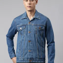 CINOCCI Men Blue Washed Denim Jacket-image-20