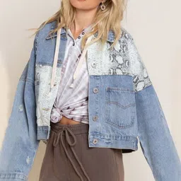 StyleCast Colourblocked Cotton Denim Jacket-image-20
