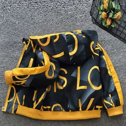 INCLUD Boys Typography Printed Crop Tailored Jacket image 3