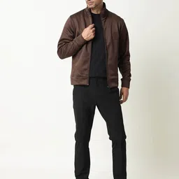 RARE RABBIT Men Bond Tailored Fit Crop Biker Jacket image 3