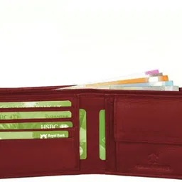 wild napa Men Red Genuine Leather RFID Wallet image 2