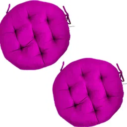 maatrikaa Cotton Chair Pad Pack of 2 Solid Comfortable Round Chair Cushions with Ties – 18" Pads for Dining, Office & Home-picture-17