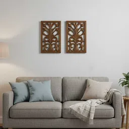 artilore Handcrafted Wall Hanging Panel Traditional Home Decor for Living, Bedroom Set 2 Pack of 2 image 2