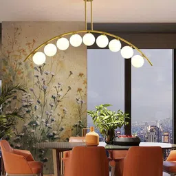 kinis KIN-158 CHANDELIER 9 DOOM LIGHT Indradhanush ARC Ceiling Lights 9 Doom Head Chandelier Ceiling Lamp image 3