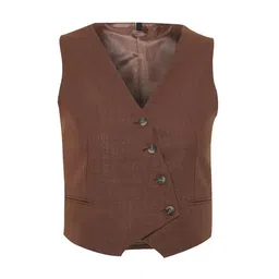 Trendyol Pure Cotton Front Overlap Waistcoat-picture-6