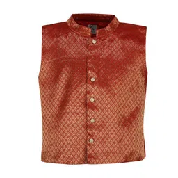 A Little Fable Boys Woven Design Nehru Jacket-image-1