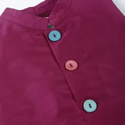 A Little Fable Boys Sleeveless Mandarin Collar Nehru Jacket image 3