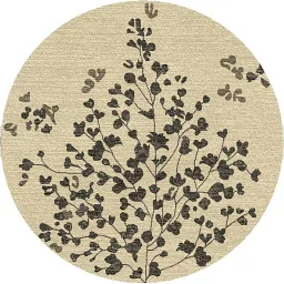 the weaver Beige Floral Wool 5 ft x 5 ft Hand Tufted Carpet image 2