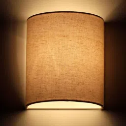 craftter Half Cylindrical Shape Metal Wall Flush Mount Light with Textured Off White Cotton Shade-picture-33