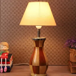 sapphire Soomin Beige Fabric Shade Table Lamp with Natural Base - image 1