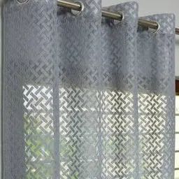 stackers 213 cm (7 ft) Net Transparent Door Curtain (Pack Of 2) image 1