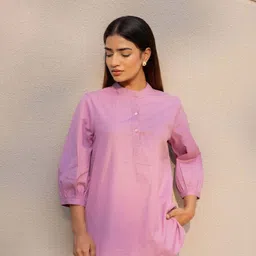 Formal Regular Sleeves Solid Women Pink Top-image-35