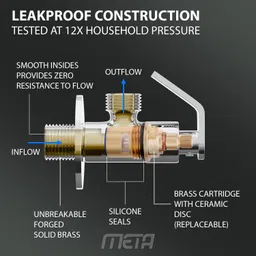 pixaflo Meta Angle Cock Angle Valve with Wall Flange (Chrome Finish) (Brass) Meta Angle Cock Faucet image 2