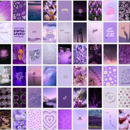 printnet Pack of 54 Purple Aesthetic Wall Collage kit Posters | Posters for Wall Decoration | Wall Art For Bedroom, Office, Living room, Dorm room Photographic Paper-picture-10