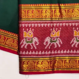 houseofcommon Temple Border, Woven Narayanpet Cotton Silk Saree image 5
