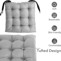 classydesigners Modern living Microfibre Solid Chair Pad Pack of 1 image 4