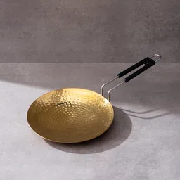 m r handicrafts 26cm Teflon Free Non-Toxic Tawa for Roti with PVC Handle Brass Utensils Tawa 26 cm diameter-picture-30