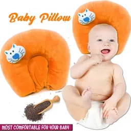 Microfibre Baby Pillow Pack of 1 Animals BABY SEED PILLOW, Pillow for Newborn Baby-Round Head Shaping Pillow, 0-12 Months-image-10