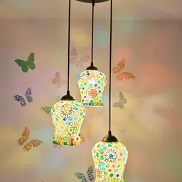 krefihr 3Light Multi Mosaic 3ML Ceiling lamp Chandelier Ceiling Lamp image 2