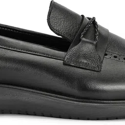 nico nerini Men's Genuine Leather Black Loafer Shoes for Men Slip On For Men image 3