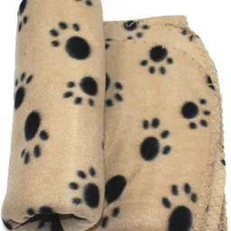 bolt Warm Beige Fleece Blanket Pet Dog Paw Print Pattern Soft Bed Mat Dog Blanket-picture-11