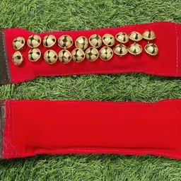 sksm metals Premium Ghungroo Ankle Bells Velcro 2 line adjustable strap Pad Ghungroo Bells image 3
