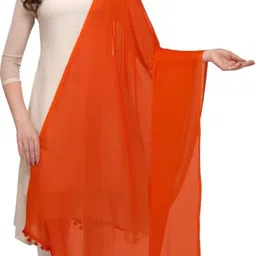 Chiffon Solid Orange Women Dupatta-image-87