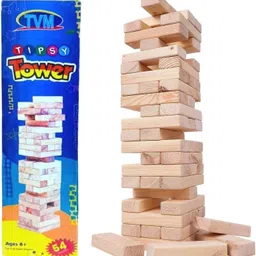 dp tools Wooden Tipsy tower game 54 Pieces PO1, Tumbling tower game for kids and Adults-picture-10