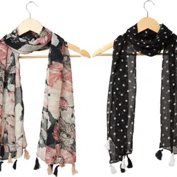 stolevilla Printed Chiffon Women Multicolor Scarf, Stole, Fancy Scarf-picture-18