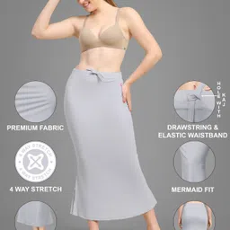 Trendmalls New.P01-LightGrey Lycra Blend Petticoat image 5