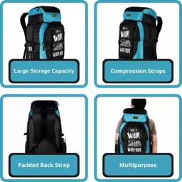 amicoleben TRACKING HIKING TRAVEL BACKPACK RUCKSACK CAMPANING WATERPROOF OUTDOOR BAG Rucksack - 65 L image 3