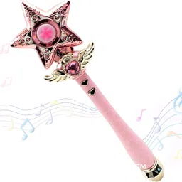 planet of toys Princess Star Magic Wand with Light & Music | LED Fairy Wand Toy for Girls image 1